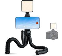 Flexible Tripod,Mini Portable Tripod for Camera with Video Light,Mobile Phone Holder,Tripod for Smartphone,for Youtube Vlogging Live Streaming Selfie