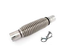Flexible Tuyau D'échappement Tresse Inox Ø 45 mm L 305 mm + 2x Collier Ø 48 mm