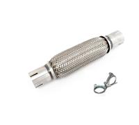 Flexible Tuyau D'échappement Tresse Inox Ø 45 mm L 305 mm + 2x Collier M8 Ø 48mm