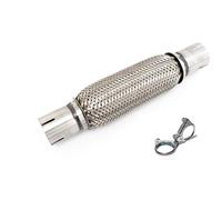 Flexible Tuyau D'échappement Tresse Inox Ø 45 mm L 305 mm + 2x Collier M8 Ø 48mm