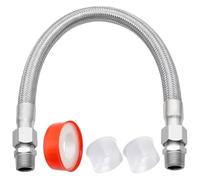 Flexible Verbindungsleitung für Kompressor 19,7 in / 50 cm, flexibler Metallschlauch mit 3/4" NPT Außengewinde, 450 PSI belastbar, bis 399 °C, Edelstahl-Cross-Over-Rohr