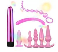 Flexible Weiche Silikon Leichtgewicht Langlebige Doppelte Stretchstange 8-Teiliges Set, Wasserdicht Einfach Zu Reinigen FüR TäGliche Fitness + Y7 (Rosa)