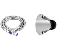 Flexibles de douche, Ensemble de tuyaux douche universels 1,5 m, tuyau + support, argent