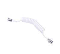 Flexibles de douche, Tuyau de douche ligne téléphonique, ressort salle bains en PU Flexible for pulvérisateur Bidet toilette plomberie d'eau(White 1.5m)