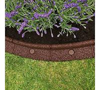FlexiBorder - Bordure de Jardin Flexible pour gazons, allées, surplombs et pelouses artificielles - Marron - Longueur de 2 x 1m