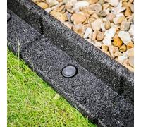 FlexiBorder - Bordure de Jardin Flexible pour gazons, allées, surplombs et pelouses artificielles - Noir - Longueur de 6 x 1m