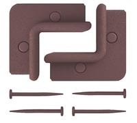 FlexiBorder Lot de 2 coins extérieurs de 90 degrés marron - Bordure de pelouse caoutchoutée - Bordure de jardin pour pelouse, allées et parterres de fleurs