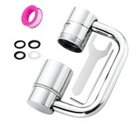 Flexiflow 1080° Rotating Faucet Extender, 1440° Rotatable Faucet Aerator Extension, Rotatable Faucets Sprayer Attachment for Indoor Kitchen/Bathroom Sink with 2 Model Splash(1Pc)