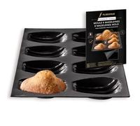 Flexipan Moule 8 Madeleines Maison - Accessoire Silicone Patisserie, Gateau, Biscuit - Cuisson Parfaite, Démoulage Facile - Format Généreux, Polyvalent - Rectangulaire Four - Recette Traditionnelle