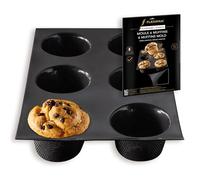 Flexipan Moule à Muffins - 6 Gateaux Moelleux Sucrés ou Salés - Cuisson Uniforme, Antiadhésif, Haute Résistance - Accessoire Patisserie, Cuisine - Parts Individuelles - Pratique, Facile à Démouler