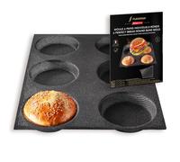 Flexipan Moule Pain Rond - 6 Portions Individuelles - Croûte Croustillante, Cuisson Optimale - Antiadhésif, Polyvalent, Noir
