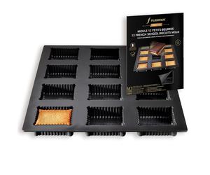 Flexipan Moule Petit Beurre - 12 Biscuits Tablette Chocolat, Sablés, Gateau Maison - Cuisson Homogène, Antiadhésif, Multi-Usages - Accessoire Moulage Petit Ecolier, Patisserie, Cuisine