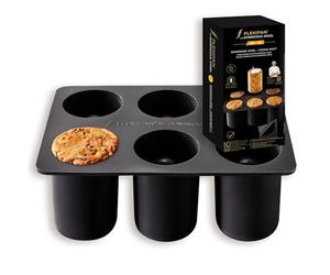 Flexipan Moule Silicone Cookie Shot Dominique Ansel - Biscuit Chocolat - Accessoire Pâtisserie Maison - Cuisson Uniforme, Démoulage Facile - Dessert Gourmand - Portion Individuelle