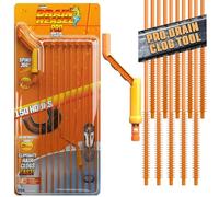 FlexiSnake Lot de 10 nettoyeurs de canalisations pour évier | 45,7 cm avec poignée rotative et 10 recharges | Fin, flexible, facile à utiliser sur la plupart des canalisations et grilles | Fabriqué
