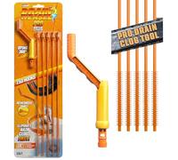 FlexiSnake Pro Drain Weasel Lot de 5 nettoyeurs d'évier avec pointe moulée - 45,7 cm - Outil de retrait de bouchons de serpent avec poignée rotative et 5 recharges de baguette - Facile à utiliser sur