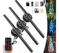 FlexiSpaceUS Projecteur hologramme 3D en éventail, hologrammes fantaisie, arbre de Noël hologramme LED, hologramme (3 ensembles)