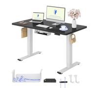 FLEXISPOT 2 Moteurs Bureau Assis Debout 120x80 Une Pièce, Bureau Debout électrique avec Panneau à Fonctions Mémoires, Table Réglable en Hauteur Électrique, Charge 100kg, Noir+Blanc