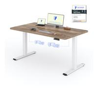 FLEXISPOT 2 Moteurs Bureau Assis Debout 140x80 Une Pièce, Bureau Debout électrique avec Panneau à Fonctions Mémoires, Table Réglable en Hauteur Électrique, Charge 100kg, Noir+Marron