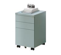 FLEXISPOT Armoire à dossiers CB23 Caisson roulant - Armoire de bureau mobile avec 3 tiroirs, serrure, rails silencieux & roues anti-basculement pour le bureau & la maison Bleu