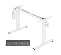 FLEXISPOT Basic Bureau Assis Debout Bureau Électrique Réglable en Hauteur, Cadre en Acier à 2 Étages avec Puissant MoteurBouton, Haut et Bas, Blanc Pour Travail, Industriel