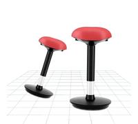 FLEXISPOT BH4 Lot de 2 Tabouret Pivotant, Chaise Ergonomique Réglable en Hauteur, Housse Assis Debout Dynamique pour la Santé du Dos, Capacité de Charge 136kg, Coussin Rouge+Pied Noir