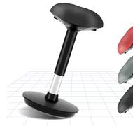 FLEXISPOT BH4B Tabouret Pivotant, Chaise Ergonomique Réglable en Hauteur, Housse Assis Debout Dynamique pour la Santé du Dos, pour Atélier, Maison, Capacité de Charge 136kg, Coussin Noir+Pied Noir