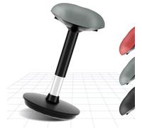 FLEXISPOT BH4G Tabouret Pivotant, Chaise Ergonomique Réglable en Hauteur, Housse Assis Debout Dynamique pour la Santé du Dos, pour Atélier, Maison, Capacité de Charge 136kg, Coussin Gris+Pied Noir