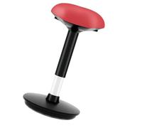 FLEXISPOT BH4R Tabouret Pivotant, Chaise Ergonomique Réglable en Hauteur, Housse Assis Debout Dynamique pour la Santé du Dos, pour Atélier, Maison, Capacité de Charge 136kg, Coussin Rouge+Pied Noir