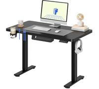 FlexiSpot Bureau Assis Debout 110x54 cm, Bureau Réglable Électrique, Bureau avec Crochet, Charge 70kg, Noir