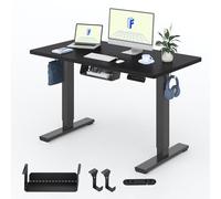 FLEXISPOT Bureau Assis Debout 120x60 Plateau Monobloc | Structure en acier stable,4 Mémoires,Réglable en Hauteu Détection d’Obstacle, garantie cadre 5 ans,Noir