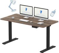FLEXISPOT Bureau Assis Debout 140 x 70 cm avec 2 Moteurs Puissants, Réglable en Hauteur, avec Fonction Mémoire, Noir + Marron
