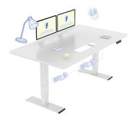 FLEXISPOT Bureau Assis Debout 140x70 avec 2 Moteurs Puissants, Charge 120kg, Bureau Électrique avec Fonction Mémoire (Cadre Blanc+Plateau Blanc)