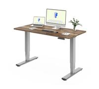 FLEXISPOT Bureau Assis Debout 160 * 80 Électrique avec Double Moteur, Plateau Monobloc 25mm, Pieds à 3 Niveaux, 100 kg de Charge, 4 Mémoires, Détection d’Obstacle, Brun