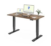 FLEXISPOT Bureau Assis Debout 160 * 80 Électrique avec Double Moteur, Plateau Monobloc 25mm, Pieds à 3 Niveaux, 100 kg de Charge, 4 Mémoires, Détection d’Obstacle, Brun