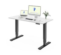 FLEXISPOT Bureau Assis Debout 160 * 80 Électrique avec Double Moteur, Plateau Monobloc 25mm, Pieds à 3 Niveaux, 100 kg de Charge, 4 Mémoires, Détection d’Obstacle, Blanc