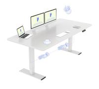 FLEXISPOT Bureau Assis Debout 160x70 avec 2 Moteurs Puissants, Charge 120kg, Bureau Électrique avec Fonction Mémoire (Cadre Blanc+Plateau Blanc)