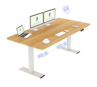 FLEXISPOT Bureau Assis Debout 160x70 avec 2 Moteurs Puissants, Charge 120kg, Bureau Électrique avec Fonction Mémoire (Cadre Blanc+Plateau Érable)