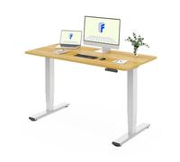 FLEXISPOT Bureau Assis Debout 180 * 80 Électrique avec Double Moteur, Plateau Monobloc 25mm, Pieds à 3 Niveaux, 100 kg de Charge, 4 Mémoires, Détection d’Obstacle, Érable
