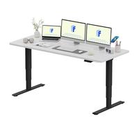 FLEXISPOT Bureau Assis Debout 180 * 80 Électrique avec Double Moteur Port USB, Plateau Monobloc 25mm, Pieds à 3 Niveaux, 120 kg de Charge, 4 Mémoires, Détection d’Obstacle, Blanc