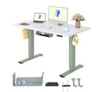 FLEXISPOT Bureau Assis Debout & 2 Moteurs, 120x60cm,Vert+Blanc | Charge de 120kg, Système anti-collision, Panneau de Commande avec 4 mémoires & Accessoires Pratiques Inclus pour Bureau