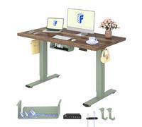 FLEXISPOT Bureau Assis Debout & 2 Moteurs, 120x80cm,Vert+Grain | Charge de 120kg, Système anti-collision, Panneau de Commande avec 4 mémoires & Accessoires Pratiques Inclus pour Bureau