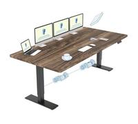 FlexiSpot Bureau Assis Debout 200 x 80 cm avec 2 Moteurs Puissants, Bureau Électrique avec Fonction Mémoire (Noir + Marron)