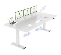 FlexiSpot QB2 Bureau Assis Debout 200 x 80 cm avec 2 Moteurs Puissants, Bureau Électrique avec Fonction Mémoire (Blanc + Blanc)