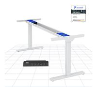 FLEXISPOT Bureau Assis Debout à 2 Moteurs, Cadre de Bureau Réglable en Hauteur en Acier avec Panneau Smart à Fonctions Mémoires et Système Anti-Collision, Charge 100kg, Blanc