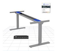 FLEXISPOT Bureau Assis Debout à 2 Moteurs, Cadre de Bureau Réglable en Hauteur en Acier avec Panneau Smart à Fonctions Mémoires et Système Anti-Collision, Charge 100kg, Gris