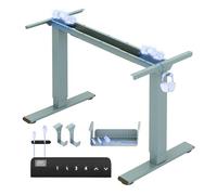 FLEXISPOT Bureau Assis Debout à 2 Moteurs Charge 100kg, Bureau Réglable en Hauteur en Acier avec Panneau Smart à Fonctions Mémoires, Système Anti-Collision, Bleu