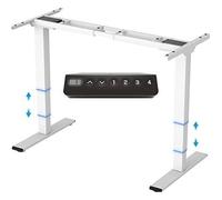 FlexiSpot EC4 Bureau Assis Debout Capacité de Charge 120kg,Électrique à 2 Moteurs,Cadre de Bureau Réglable en Hauteur,Panneau de Contrôle avec Port-Type C/A,Système Anti-collision,Blanc