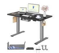 FLEXISPOT Bureau Assis Debout avec 2 Moteurs, 120x80 Une Pièce, 100kg Charge, Bureau Debout Réglable en Hauteur Électrique, Panneau de Contrôle à Fonctions Mémoires(Gris+Noir)