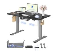 FLEXISPOT Bureau Assis Debout avec 2 Moteurs, 120x80 Une Pièce, 100kg Charge, Bureau Debout Réglable en Hauteur Électrique, Panneau de Contrôle à Fonctions Mémoires(Gris+Noir)