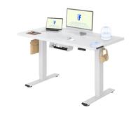 FLEXISPOT Bureau Assis Debout avec 2 Moteurs | 120x80cm,Charge 120kg, Système anti-collision, Fonctions Mémoires & Accessoires Pratiques,Gain de Place, Blanc+Blanc